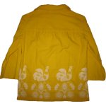 画像2: 【過去に販売した商品です】古着 majestic ニワトリ 花 刺繍 7分袖 シャツ 70's/120602 (2)