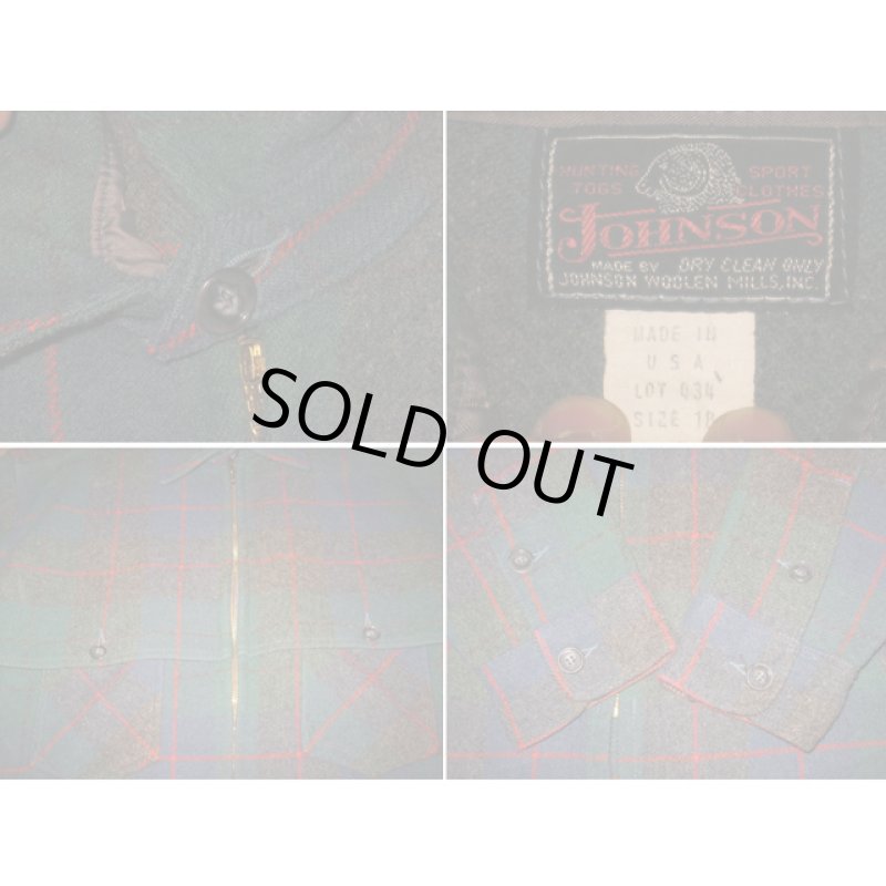 画像2: 古着 JOHNSON ジョンソン ダブルマッキノー ウール ジャケット GRN USA製 80's /121124 (2)