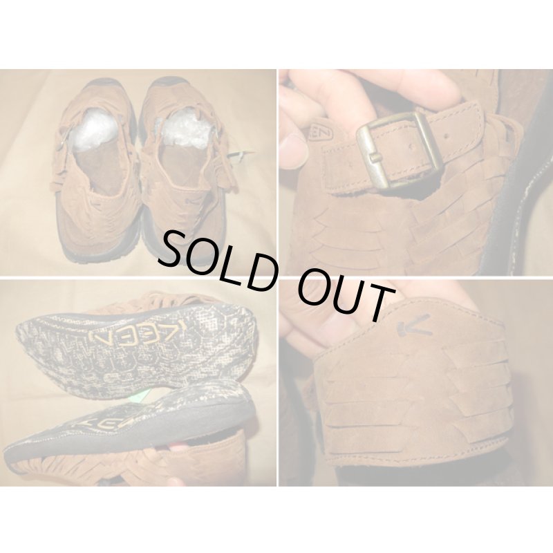 画像4: 古着 KEEN キーン アウトドア メッシュ 編みこみ レザー サンダル BRW 00's/130629 (4)