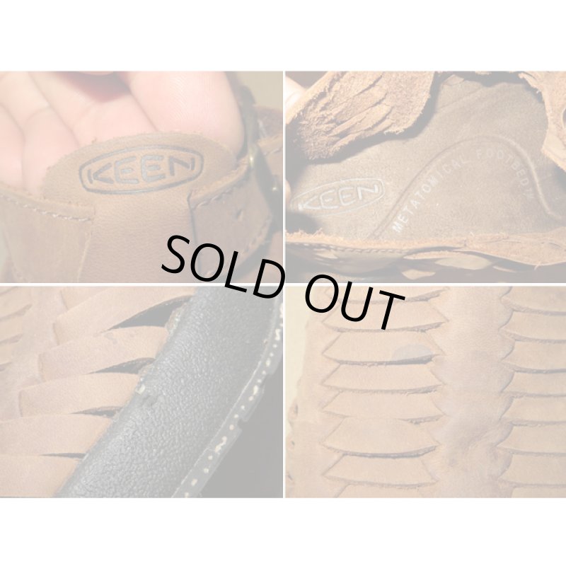 画像5: 古着 KEEN キーン アウトドア メッシュ 編みこみ レザー サンダル BRW 00's/130629 (5)
