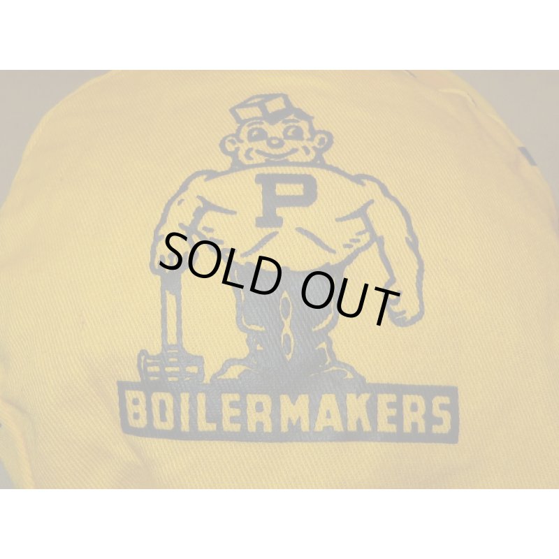 画像2: 古着 Champion チャンピオン トリコタグ PURDUE大学 カレッジ系 ペインターキャップ CAP 帽子 YEL USA製 80's/140420 (2)