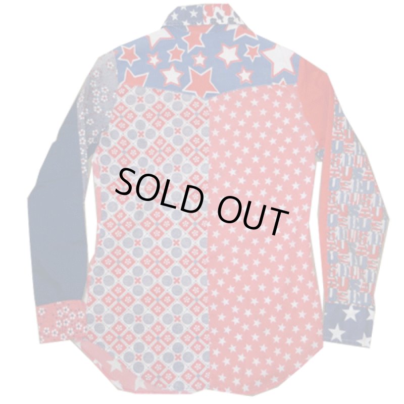 画像2: 古着 KENNINGTON ケニントン クレイジーパターン アメリカン シャツ ヒッピー 70's /140429 (2)