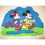 画像3: 古着 ミッキーマウス＆ミニーマウス ジョギング 半袖 スウェット WHT 80's /140515 (3)