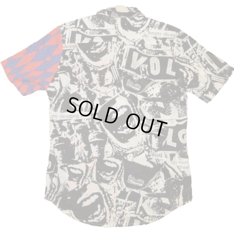 画像2: 新品 VOLCOM ボルコム PARADIGUM オールドスケート風 クレイジーパターン 半袖シャツ 00's /140615 (2)
