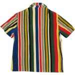 画像2: 古着 UNKNOWN マルチストライプ パイル ビーチシャツ 半袖シャツ ブラジル製 70's /140615 (2)
