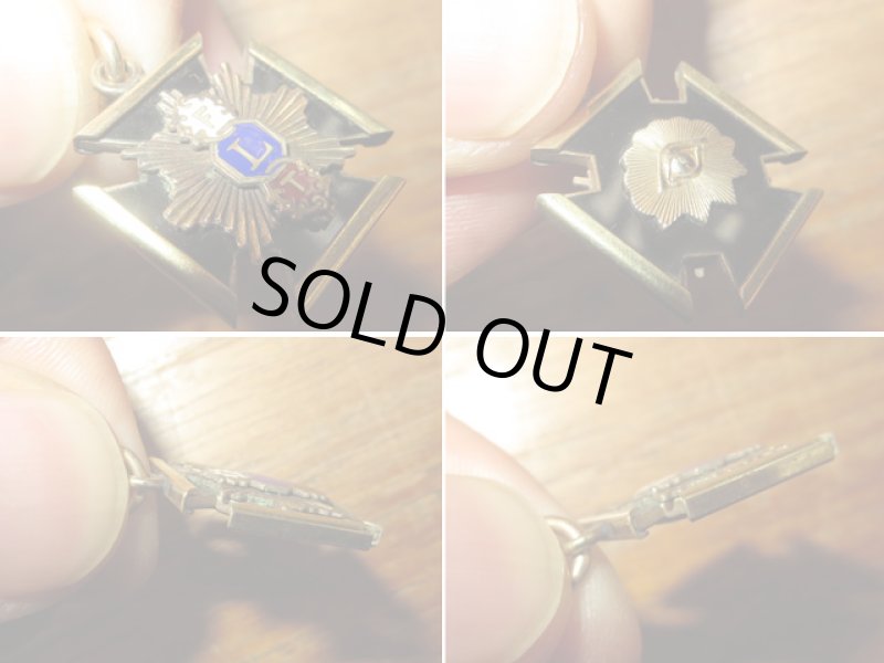 画像3: アンティーク FREEMASON フリーメイソン 秘密結社 FLT メンバー ペンダントトップ / 150406 (3)