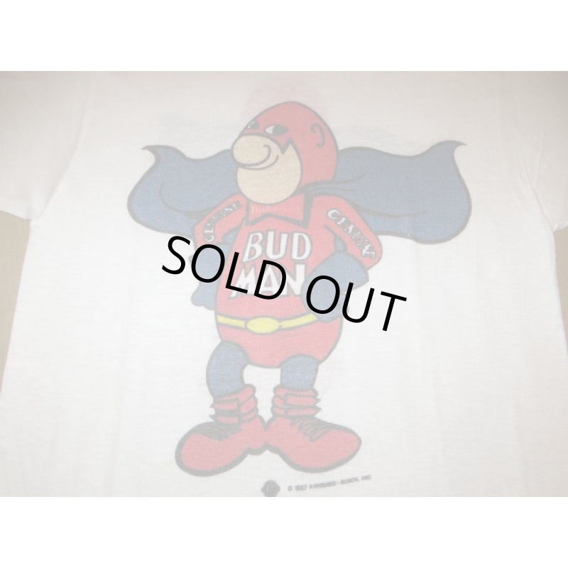画像3: デッドストック BUDMAN バドマン バドワイザー Tシャツ WHT 80's / 150616 (3)