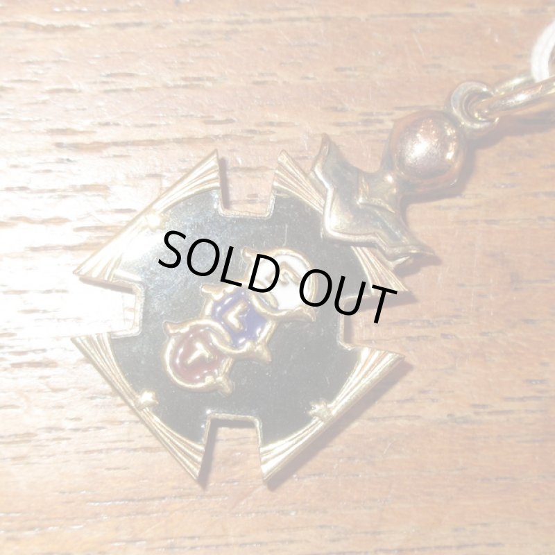 画像2: アンティーク FREE MASON フリーメイソン FLT 友愛団体 エンブレム ペンダントトップ BLK / 151112 (2)