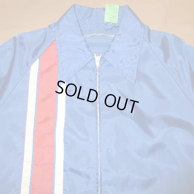 画像3: 古着 CROWN クラウン ナイロン レーシングジャケット BLUE 80's / 160914 (3)