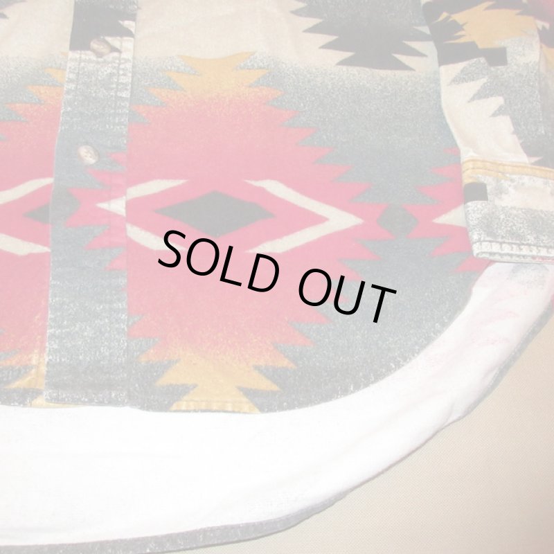 画像4: 古着 Woolrich ウールリッチ ネイティヴ柄 プリントネル シャツ 総柄 USA製 80's /161204 (4)