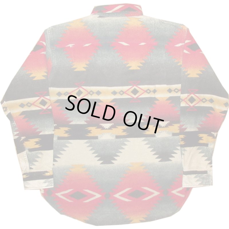 画像2: 古着 Woolrich ウールリッチ ネイティヴ柄 プリントネル シャツ 総柄 USA製 80's /161204 (2)