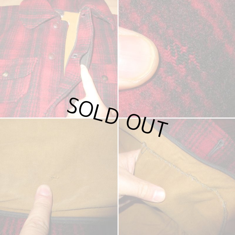 画像6: 古着 Woolrich ウールリッチ ウール ハンティング マッキノー クルーザー ジャケット RED/BLK 50's / 161227 (6)