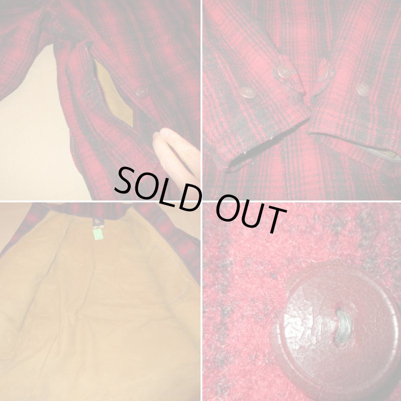 画像5: 古着 Woolrich ウールリッチ ウール ハンティング マッキノー クルーザー ジャケット RED/BLK 50's / 161227 (5)