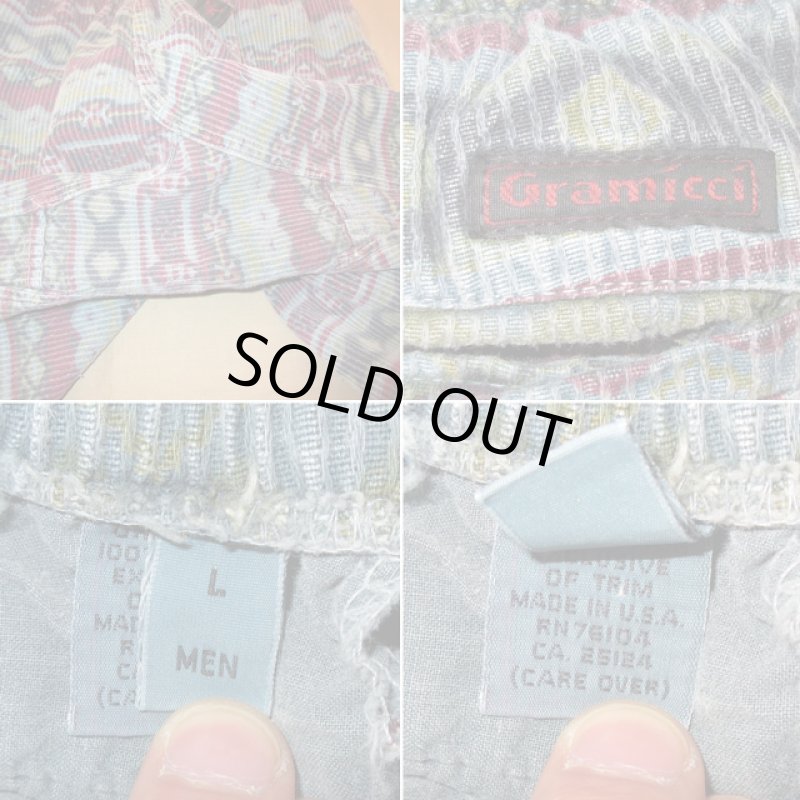 画像4: 古着 USA製 Gramicci グラミチ 民族柄 総柄 クライミングパンツ ショートパンツ ショーツ MIX 90’s / 170605 (4)