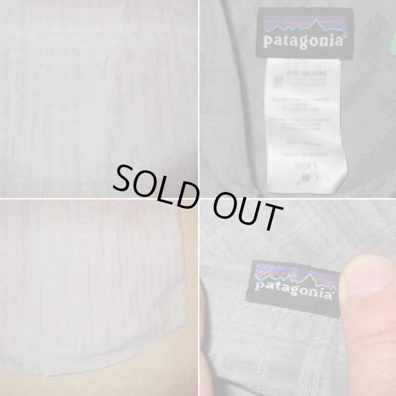 画像5: 古着 patagonia パタゴニア 織り柄 アウトドア 半袖シャツ GRY 00's / 170627 (5)
