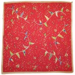 画像1: アンティーク YOKOHAMA BAYBRIDGE STARS マリン スーベニア バンダナ スカーフ RED / 170726 (1)