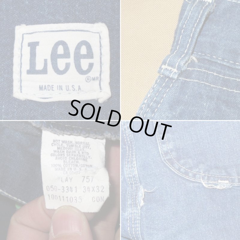 画像5: 古着 Lee リー made in USA デニムペインターパンツ ジーンズ MR表記 /171209 (5)