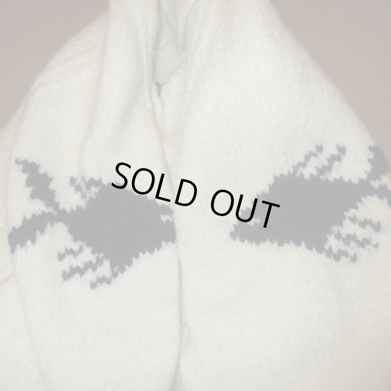 画像5: 古着 60's UNKNOWN カウチン ニット サーモン カーディガン セーター WHT  / 180128 (5)