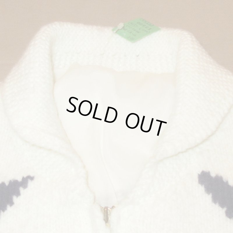 画像6: 古着 60's UNKNOWN カウチン ニット サーモン カーディガン セーター WHT  / 180128 (6)