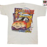 画像1: デッドストック 90's MAD MAGAZINE マッドマガジン RACING アルフレッド キャラクター Tシャツ WHT b / 180410 (1)