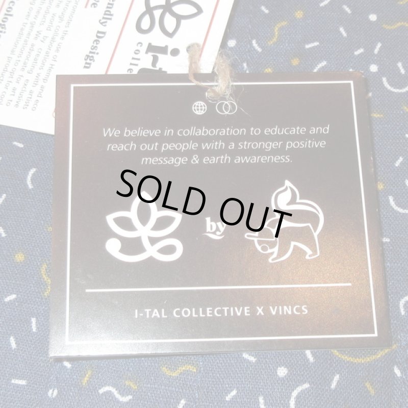 画像6: 新品 00's i-tal COLLECTIVE  LINES LIFE SHIRT by VINCS HEMP 半袖シャツ NVY / 180610 (6)