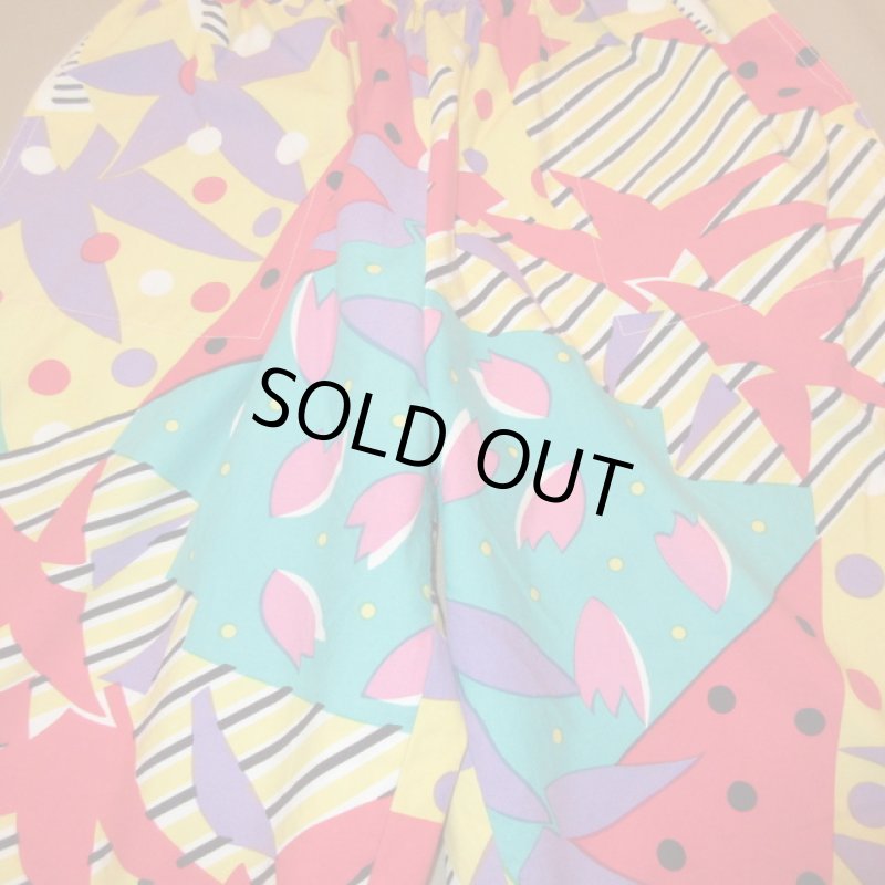 画像3: 古着 OFF SHORE オフショア サーフブランド 総柄 イージーショーツ MIX / 180702 (3)