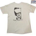画像1: 古着 90's Edgar Allan Poe  エドガーアランポー Largely Literary 小説家 Tシャツ WHT / 180705 (1)