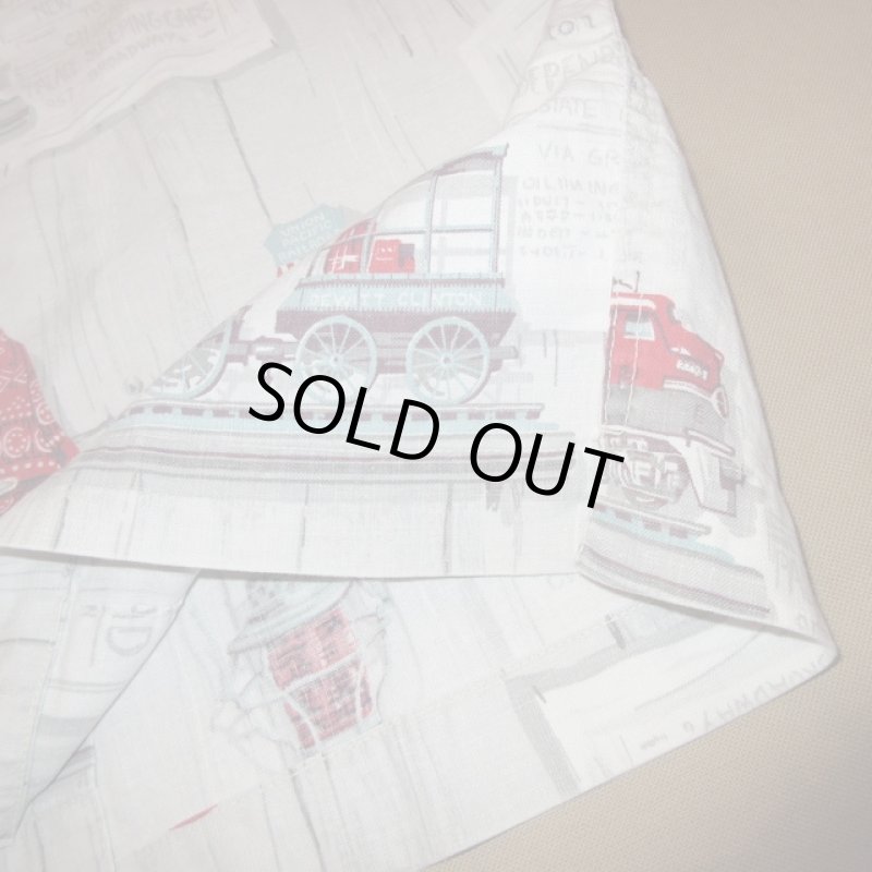 画像7: 古着 70's UNION RAILROAD PACIFIC ハンドメイド 総柄 バンダナ ランタン 半袖シャツ GRY / 180709 (7)