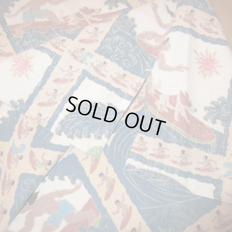 画像5: 古着 90's Reyn Spooner レインスプーナー サーフィン柄 裏地使い P/O アロハシャツ MIX / 180709 (5)