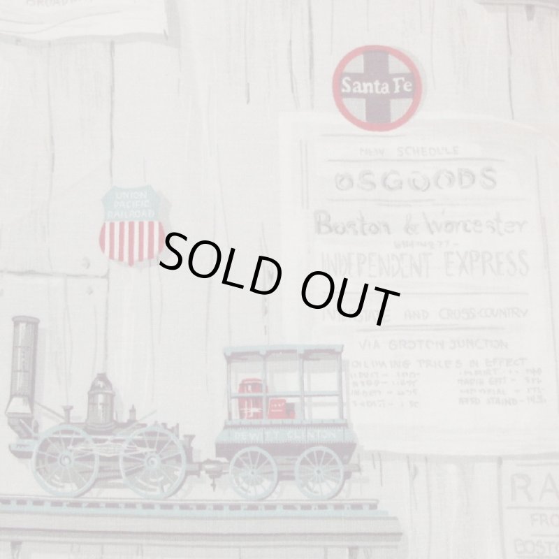 画像5: 古着 70's UNION RAILROAD PACIFIC ハンドメイド 総柄 バンダナ ランタン 半袖シャツ GRY / 180709 (5)