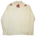画像2: 古着 70's Mackey メキシコ製 キノコ刺繍 ヒッピー 長袖シャツ WHT /180908 (2)