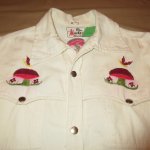 画像3: 古着 70's Mackey メキシコ製 キノコ刺繍 ヒッピー 長袖シャツ WHT /180908 (3)