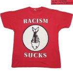 画像1: 古着 90's FISHBONE フィッシュボーン RACISM SUCKS Tシャツ RED / 180925 (1)