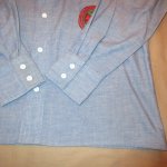 画像4: 古着 70's Jean Smith ネイティヴ刺繍 シャンブレーシャツ BLUE /181107 (4)