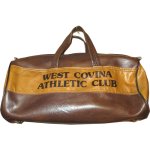 画像1: 古着 70's WEST COVINA ATHLETIC CLUB スポーツバッグ BRW /181108 (1)