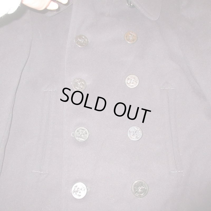 画像3: 古着 40's USN US NAVY アメリカ海軍 10ボタン チンスト付き ミリタリー Pコート NVY /181127 (3)