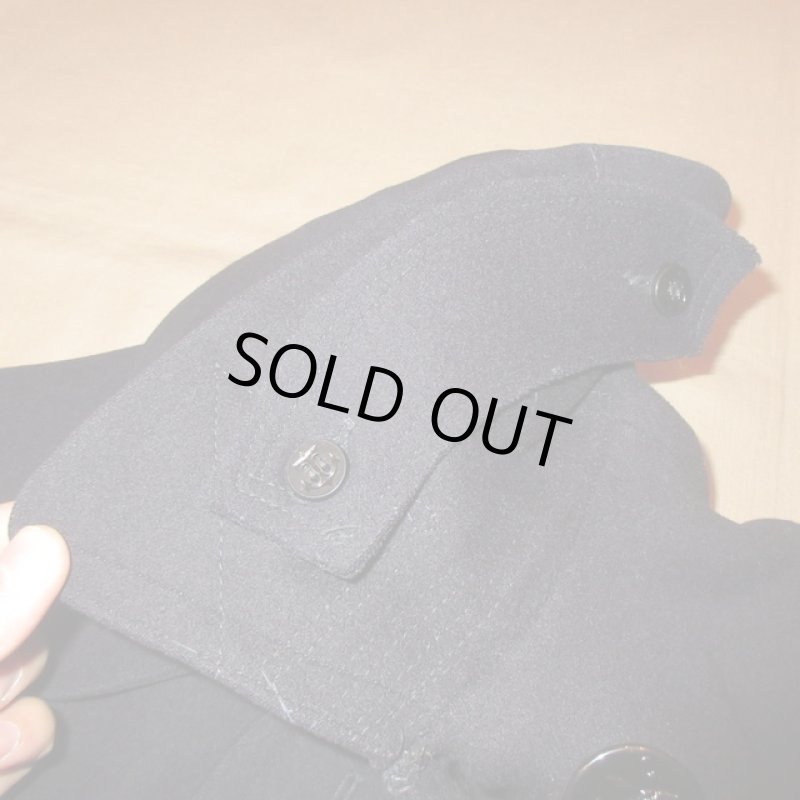 画像5: 古着 40's USN US NAVY アメリカ海軍 10ボタン チンスト付き ミリタリー Pコート NVY /181127 (5)