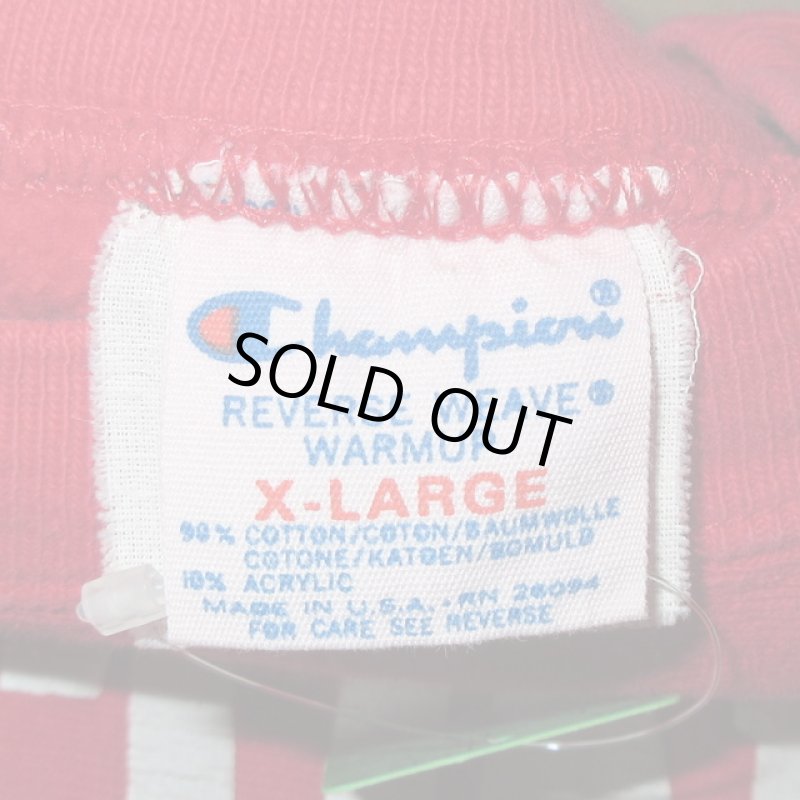 画像4: 古着 80's Champion チャンピオン REVERSE WEAVE リバースウィーヴ トリコタグ カレッジ スウェット RED /181204 (4)