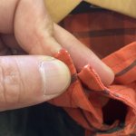 画像7: USED 80's UNKNOWN ヨーク切り替え ウエスタン 長袖シャツ RED×BLK / 250918 (7)