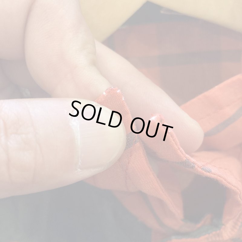 画像7: USED 80's UNKNOWN ヨーク切り替え ウエスタン 長袖シャツ RED×BLK / 250918 (7)