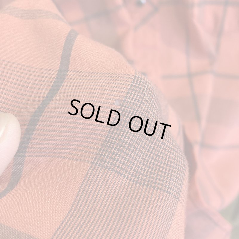 画像6: USED 80's UNKNOWN ヨーク切り替え ウエスタン 長袖シャツ RED×BLK / 250918 (6)