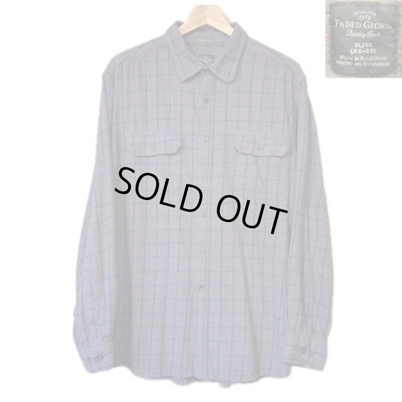 画像1: USED 00's FADED GLORY フェイデッドグローリー ネルシャツ 長袖シャツ CHA / 250918 (1)