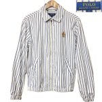 画像1: USED 00's RALPH LAUREN ラルフローレン ストライプ スイングトップ WHT×BLUE / 251006 (1)