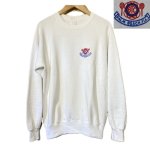 画像1: USED 80's UNKNOWN BTC テニスクラブ 染み込みプリント スウェット WHT / 251012 (1)