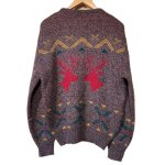 画像2: USED 80's ROBERT BRUCE ロバートブルース アメリカ製 鹿柄 ジャガードニット セーター MIX / 251112 (2)