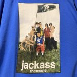画像1: USED 00's 2002年 JACKASS THE MOVIE ジャッカス MTV ムービー Tシャツ BLUE / 251006 (1)