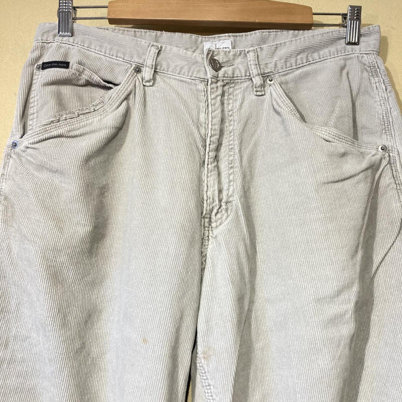画像6: USED 90's CALVIN KLEIN JEANS カルバンクライン コーデュロイ ペインターパンツ GEY / 251012 (6)