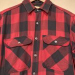 画像4: USED 90's OSH KOSH オシュコシュ アメリカ製 バッファローチェック ヘヴィネル 襟カスタム RED×BLK / 251020 (4)
