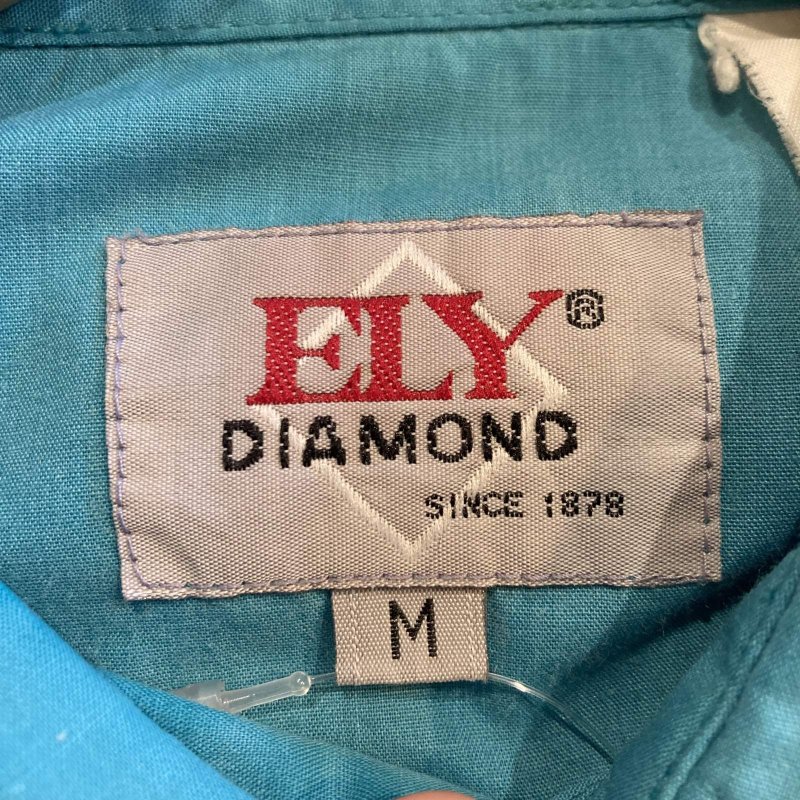 画像3: USED 80's ELY エリー 刺繍入り ウエスタンシャツ 長袖シャツ BLUE×BLK / 251020 (3)