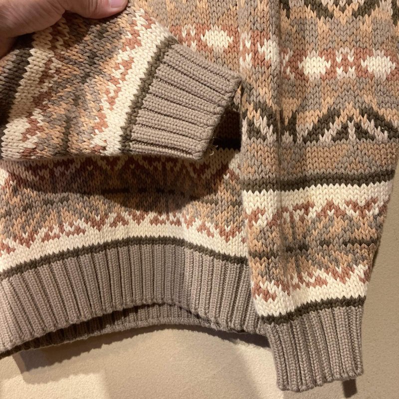 画像6: USED 80's BANANA REPUBLIC バナナリパブリック SAFARI&TRAVEL ネイティヴ柄 コットンニット セーター MIX  / 251112 (6)